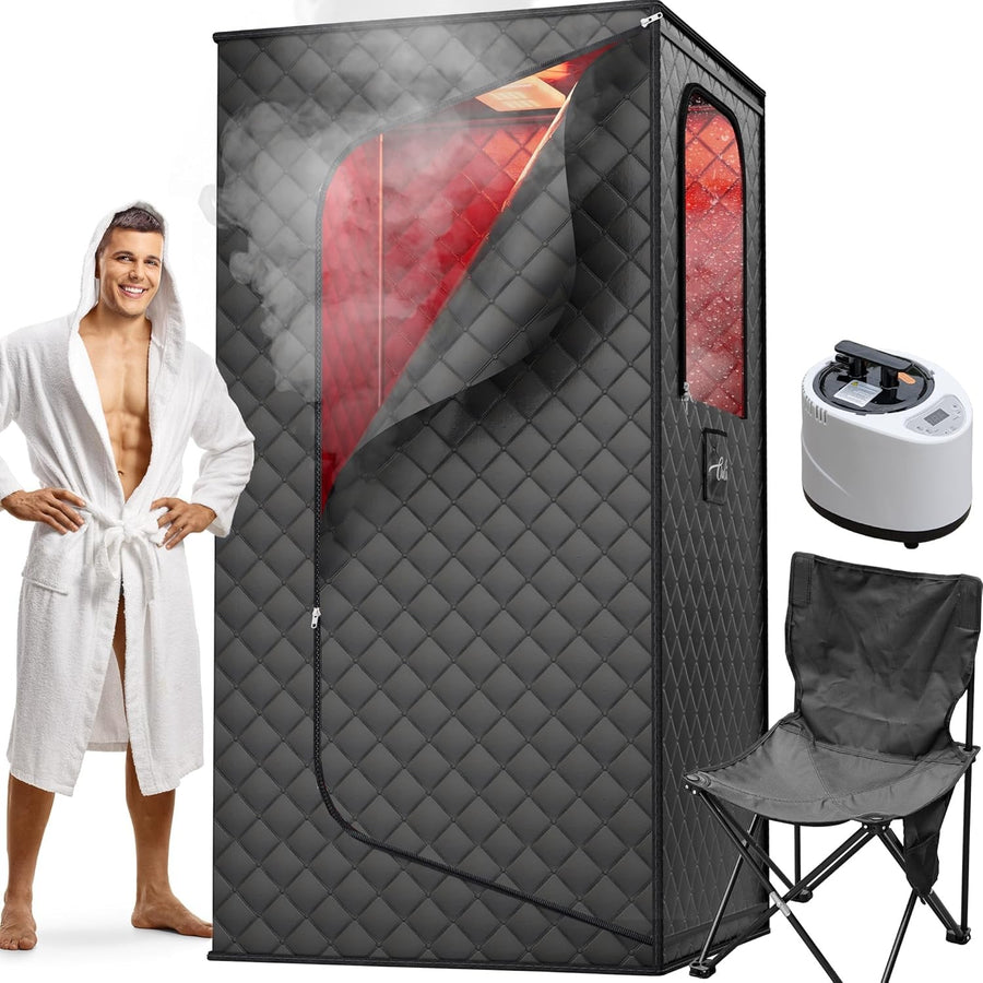 Portable Infrared Sauna Tent with Folding Chair & Remote Control